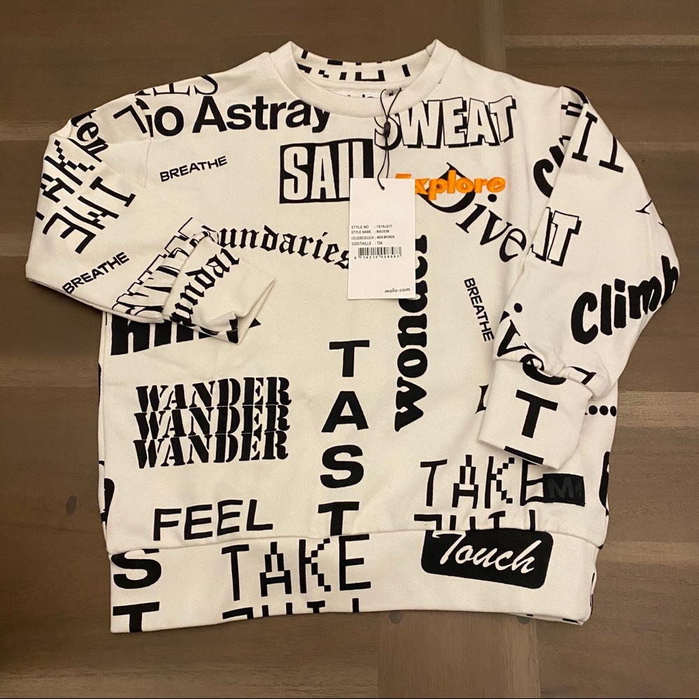 NWT Molo Madsim Words Sweatshirt - Picture 2 of 7
